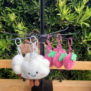 Cute Cloud and Strawberry Keychains